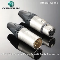 neutrik 4 pole xlr cannon male cable connector diy headphone plug fever repair conversion wire fits hd650 sennheiser shure akg