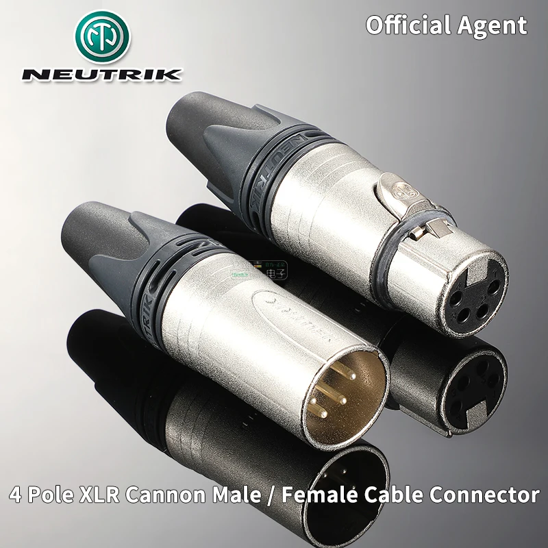 Neutrik 4-полюсный XLR Cannon Plug кабельный разъем DIY для наушников лихорадка ремонт