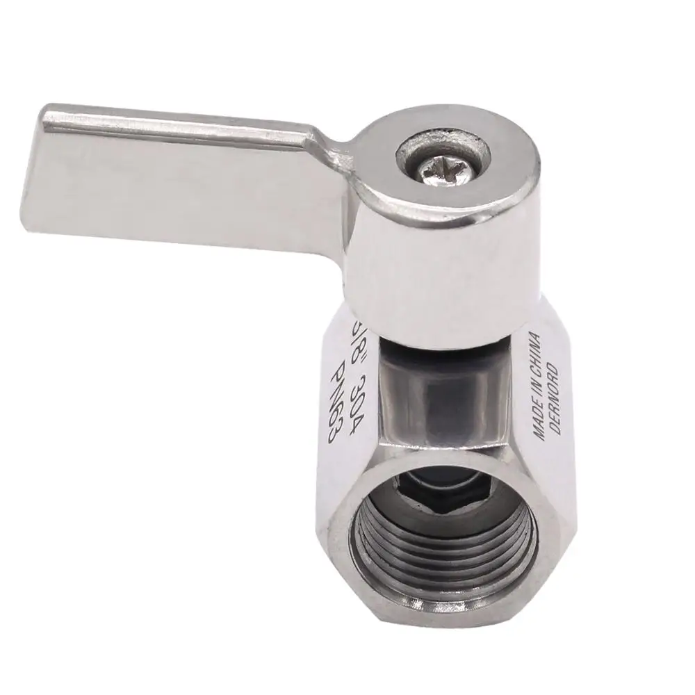 DERNORD мини шаровой клапан-3/8 &quotNPT Мужской и женский кран из нержавеющей стали |
