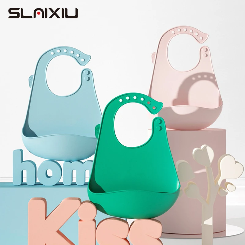 

Baby Children Silicone Bibs Newborn Baby Feeding Tableware Baby Bib For Feeding Baby Saliva Towel Soft Edible Silicone