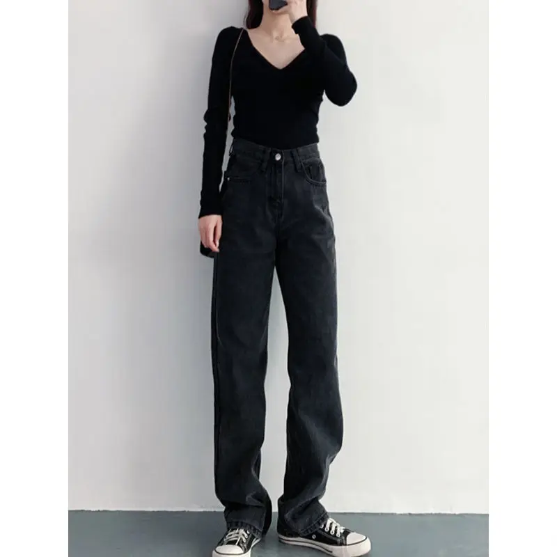 

Wide Leg Jeans Woman High Waist Washed Denim Female Pants Aesthetic Baggy Mom Jean Fashion Oversize Straight Trouser Streetwear