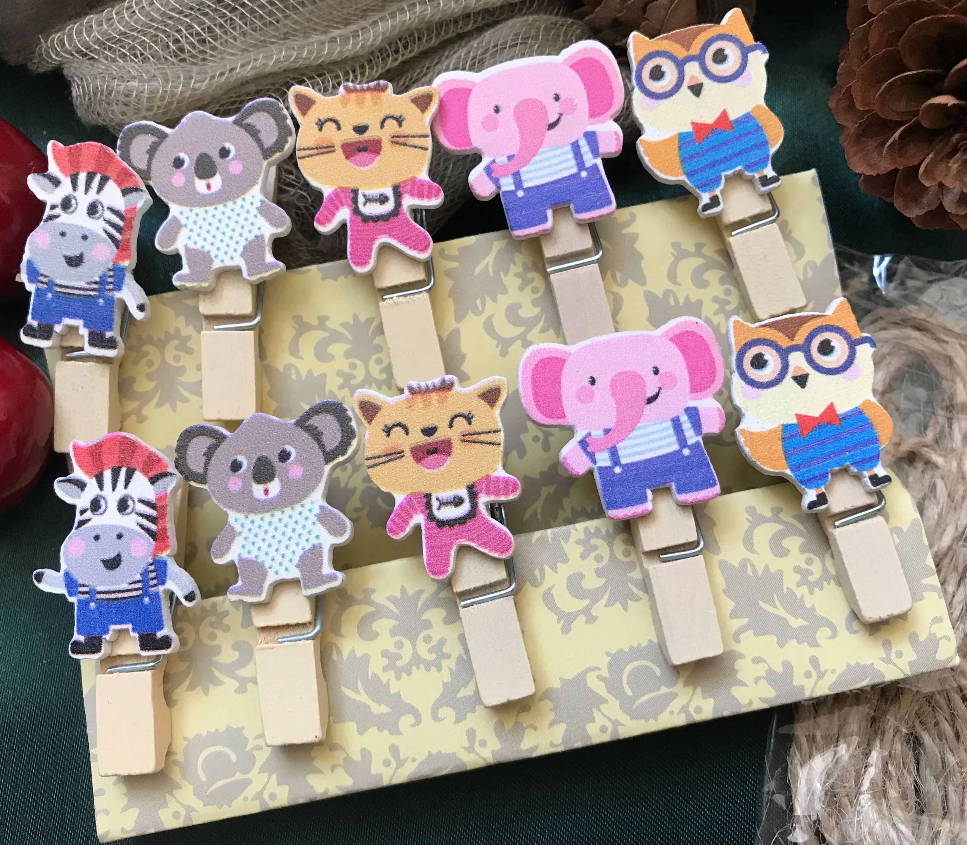 10 шт. Деревянные Прищепки для фотографий прищепки маленьких животных | Дом и сад