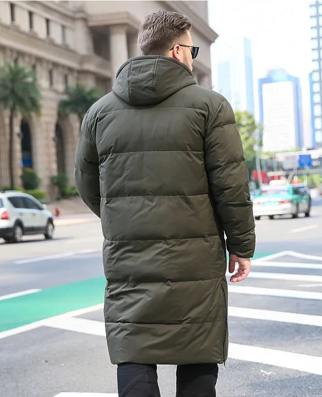 New winter fashion man's duck down long coat & jacket warm parkas for male with a hood hat black green 5xl 6xl 7xl 8xl 9xl 10xl