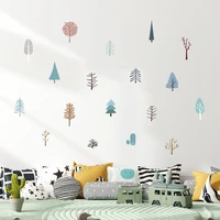 abstract christmas tree cartoon nursery wall stickers removable diy peel and stick wall decals kids room interior home decor