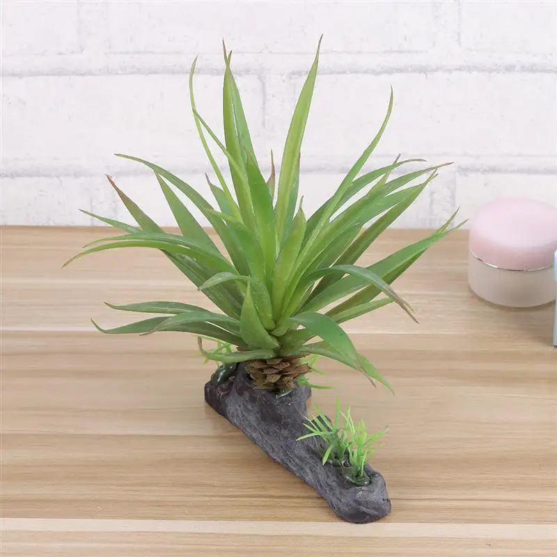 1 Pc Simulated Water Plants For Pet Reptile Turtle Fish Tank Succulents Home Ornament Terrarium Decoration (Green) | Дом и сад