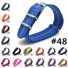 Ремешок для наручных часов, нейлоновый армейский браслет в синюю и Серебряную Полоску, с пряжкой из нержавеющей стали, 20 мм