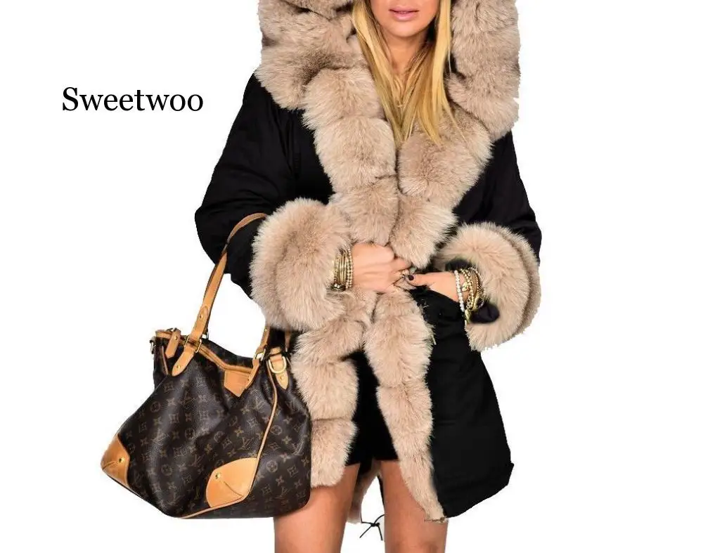 Хлопковая куртка Женское зимнее пальто теплое размера плюс черное парка базовые