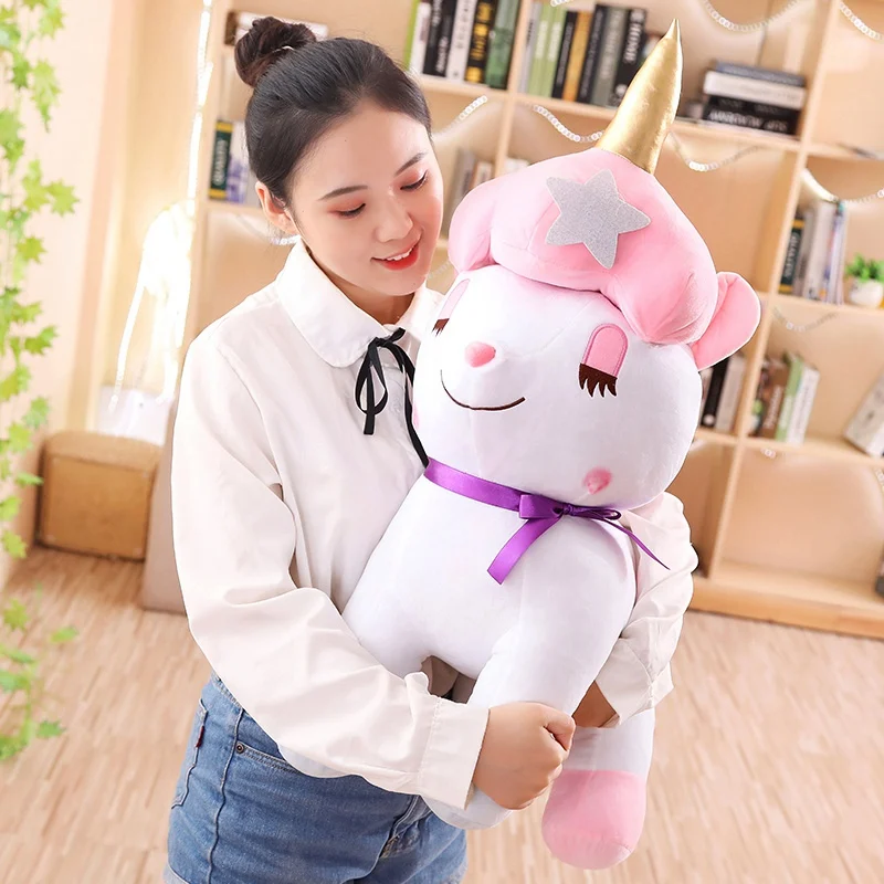 

Cute Beautiful Unicorn Plush Toy Soft Stuffed Animal Sleeping Horse Doll High Quality Doll Baby Accompany Toys Lovers Kids Gift