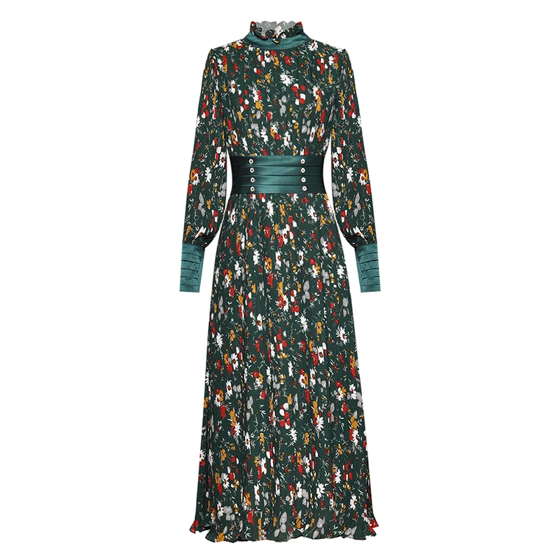 Высокое качество новая мода 2020 подиумное платье женское длинное плиссированное