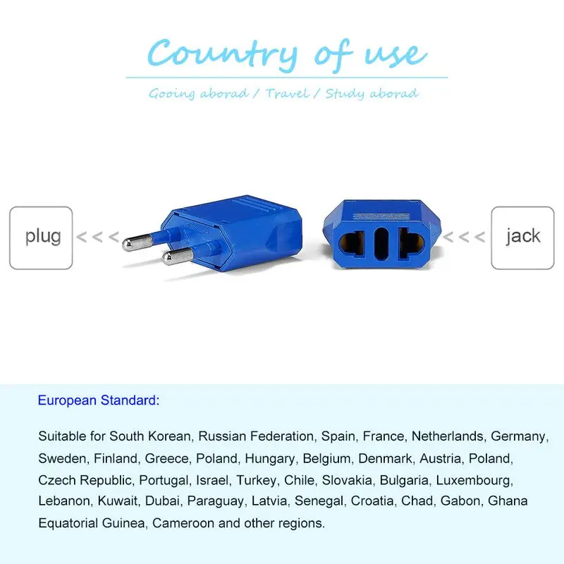 1pcs US To EU Plug Adapter Converter Japan European American adapter Type C Travel Power Electric Sockets Outlet | Электроника