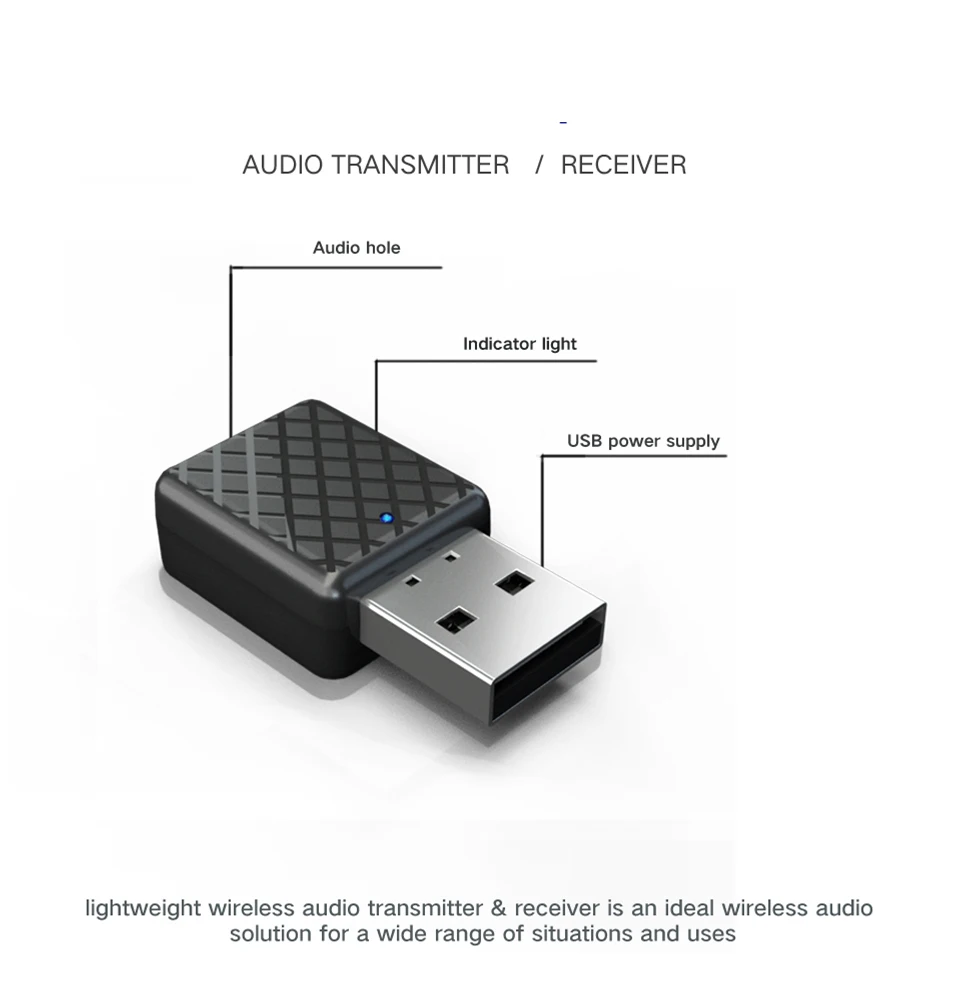 Беспроводной Bluetooth-совместимый 5 0 передатчик приемник Мини 3 мм AUX Стерео адаптер