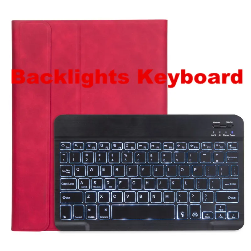 Backlights-RD-BGBBK Съемная Bluetooth клавиатура для iPad 10," A2200 A2198 A2232 смарт-чехол для iPad Air 10,5" A2123 A2152 A2153 - Цвет: Backlights-RD-BGBBK
