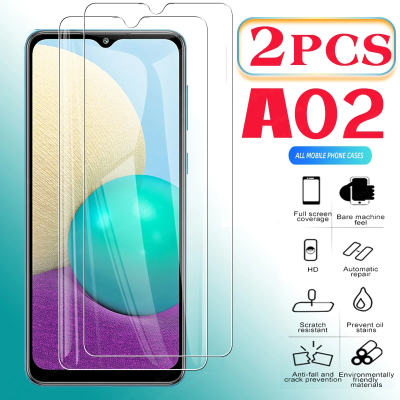 

Закаленное стекло для Samsung A02, 2 шт., Защитная пленка для экрана Galaxy A 02 A022F A022M A022G, защитное стекло