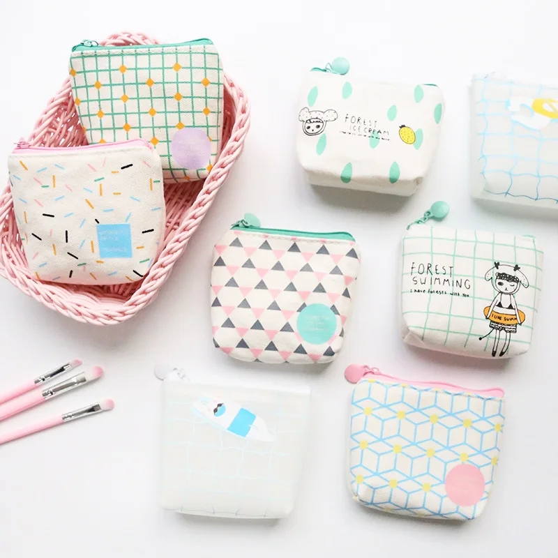 

Canvas Coin Purse Cute Wallets Storage Cartoon Mini Coin Purses Card Bags for Women Female Money Bags Purses Bag