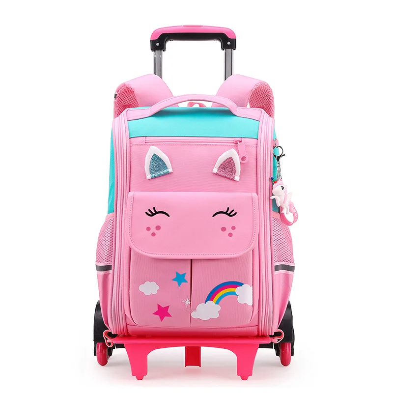 Trolley Children Backpack School Bags For boys Grils Wheeled Bag Student Detachable Rolling Backpacks kids travel bag Mochila