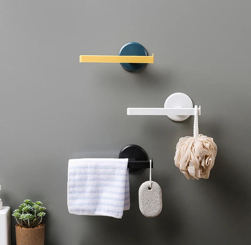 

Punch-Free Towel Rack Toilet Paper Holder Toilet Towel Bar Hook Wall Mounted Shelf Storage Organizer Bathroom Accessories