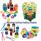 Вышитые шпульки в виде башни, для хранения 30 шт.