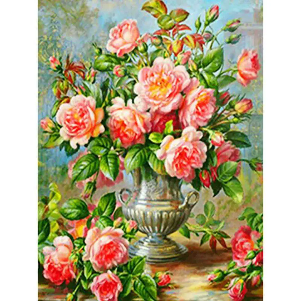 Flower 8 LaoJieYuan кристальная вышивка крестиком красочный цветок украшение дома подарок Круглый 3D diy галька круглая алмазная живопись - Цвет: Flower 8