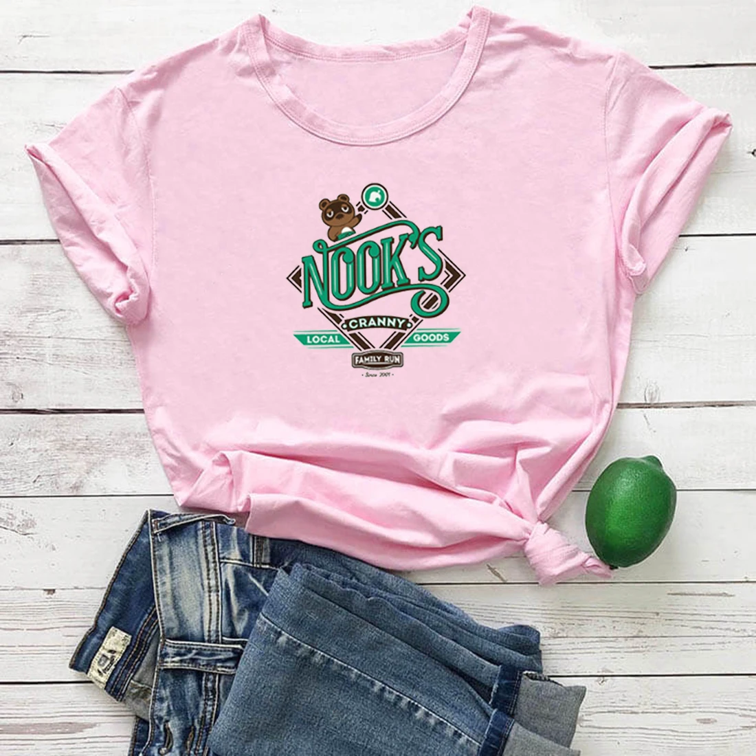 

Женская футболка с принтом Nook's Cranny местные товары, женская футболка с графическим принтом, модная эстетичная футболка для женщин, кавайная уличная одежда