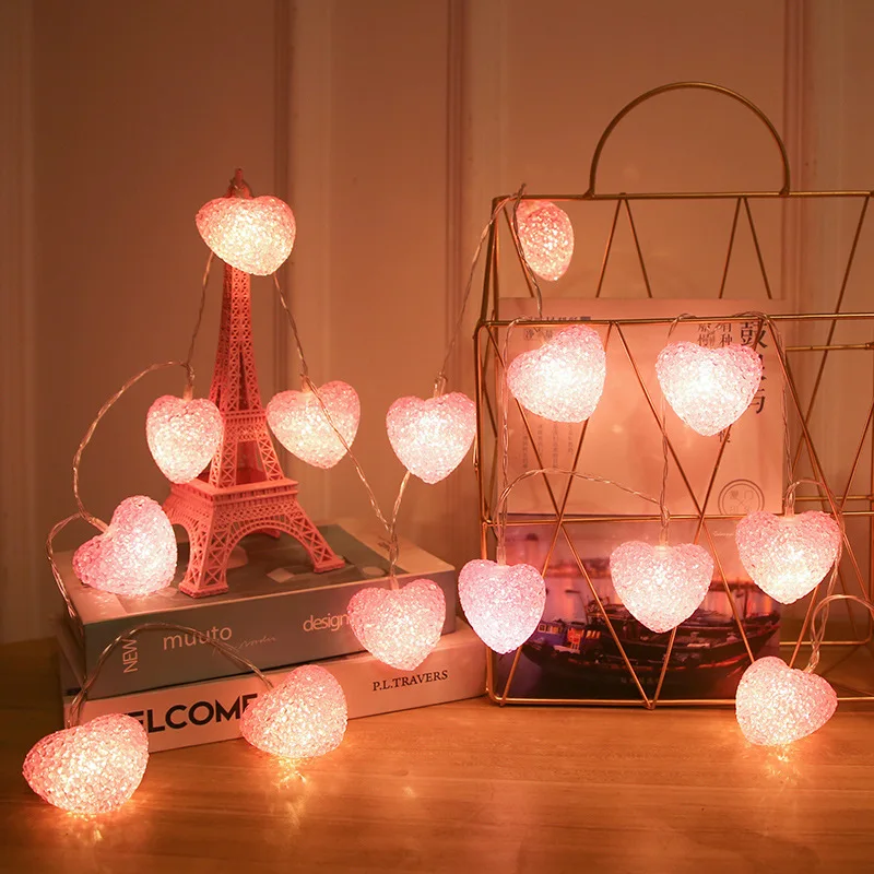 

PheiLa Heart String Lights Romantic Decoration Twinkle Heart Shape Lamp USB or Battery Powered for Decoration Wedding Dating
