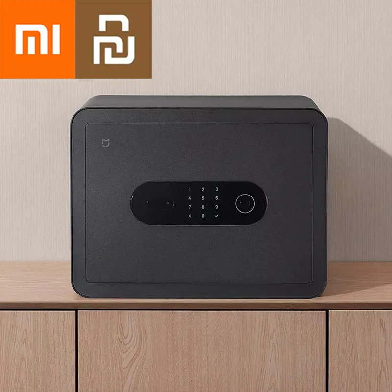 

NEW2022 Xiaomi Mijia Smart Safe-Deposit Box Fingerprint Recognition 65Mn Anti-Drilling Steel Plate Safe Box Work with Mi Home