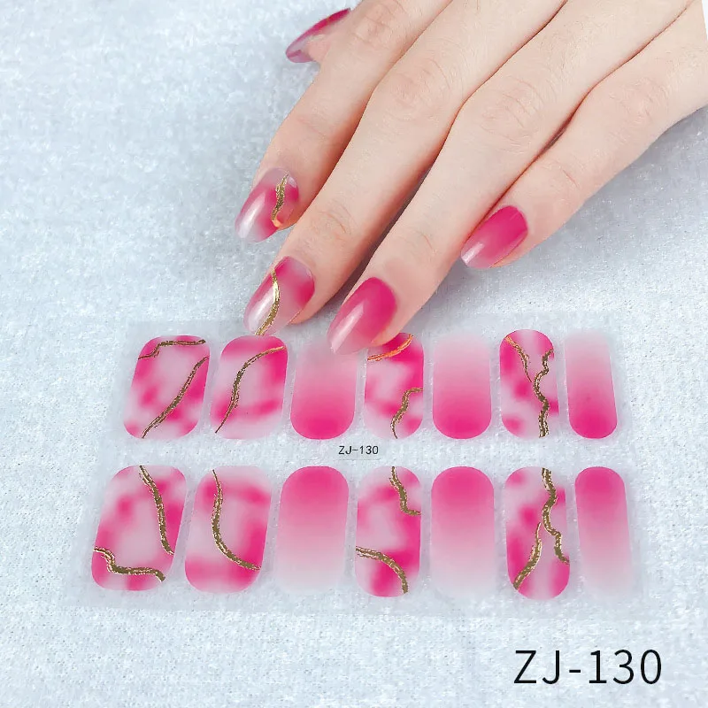 

LADY KINDOM 3D Hot Stamping Pure Color Nail Polish Films Waterproof Long Lasting Nail Strips Eco-friendly Nail Decals Sticker