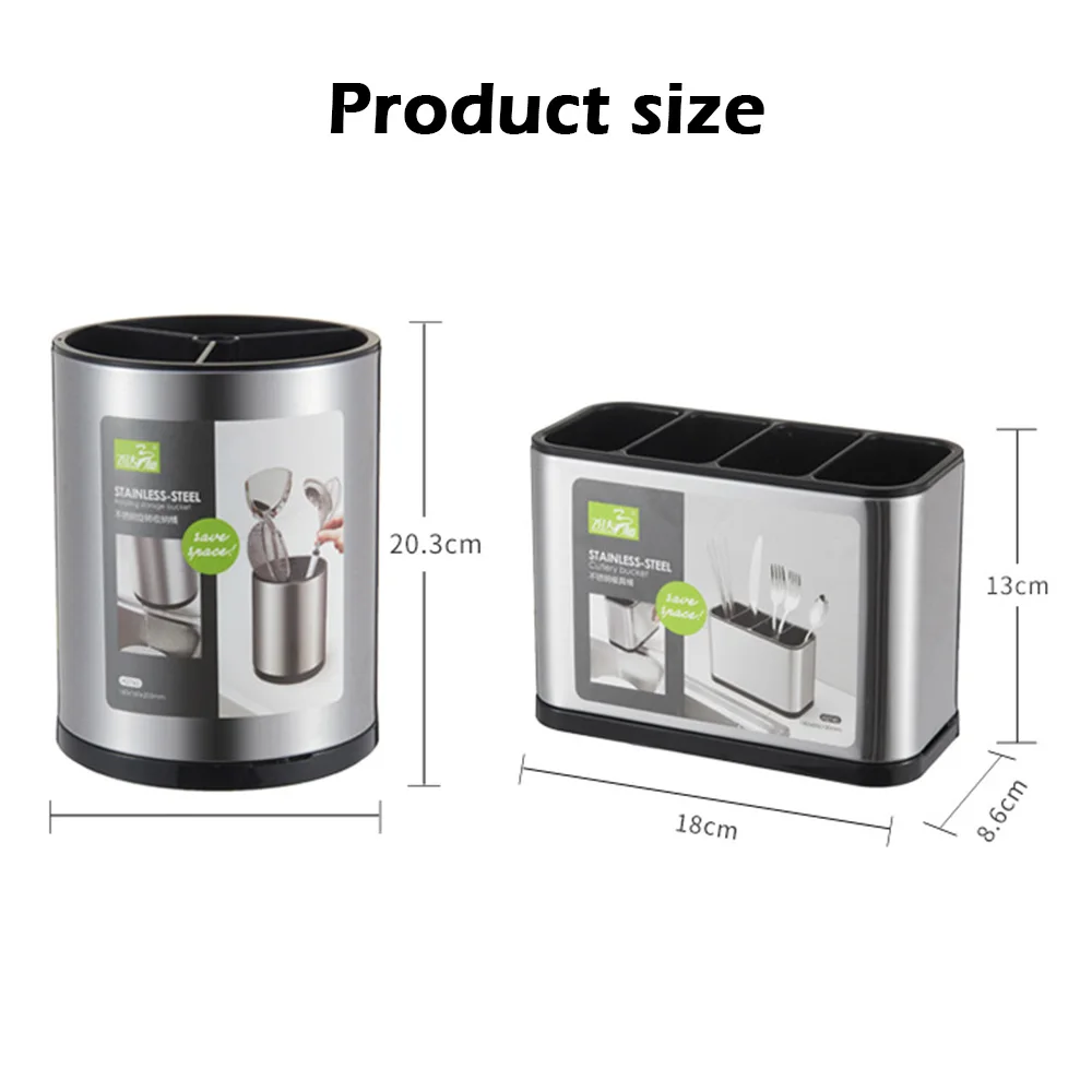 

Stainless Steel Chopstick Holder Knife Spoon Fork Draining Cage Cutlery Organizer Tableware Storage Box Rack Kitchen Household