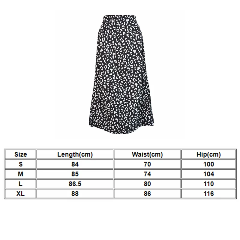 

Sexy Leopard Wrap Skirt Print Chiffon Split Skirt Casual Fashion Long Skirts for Women Spring Summer Clothes Zipper Elegant