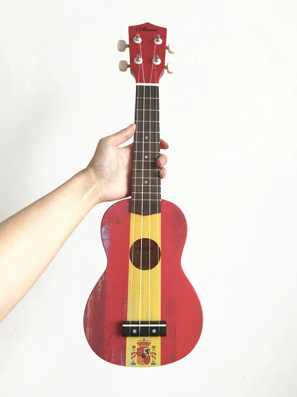 21 дюймов полный набор студенческий цвет ukelele заводская цена красное дерево сопрано Гавайские гитары укулеле - Цвет: Spain