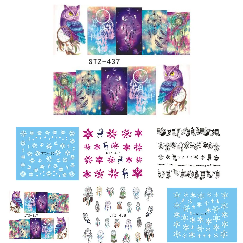 Горячая Распродажа Рождественские снежинки цветы наклейки для ногтей носки с