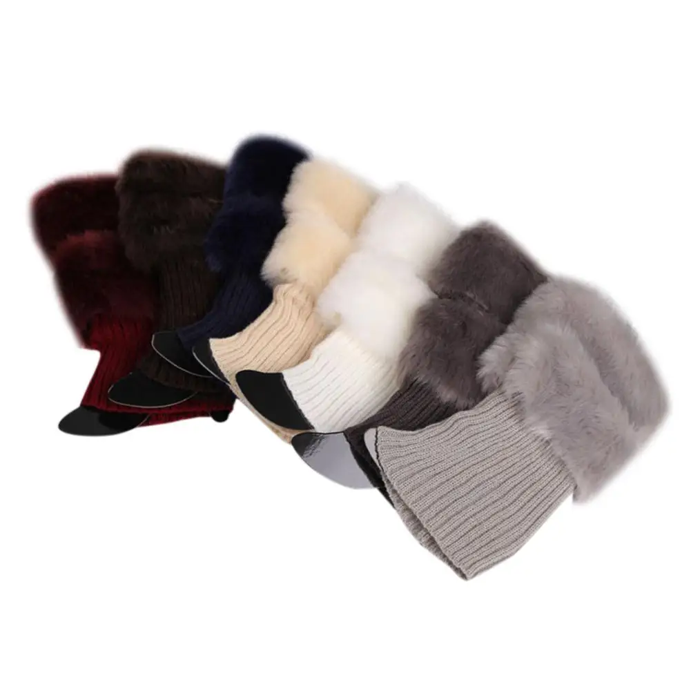 Женские меховые гетры модные Универсальные элегантные носки рождественский
