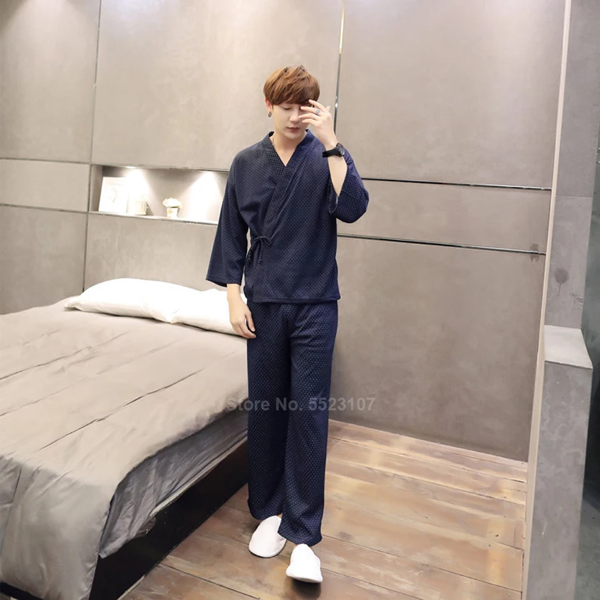 Пижама в японском стиле для пары кимоно с v образным вырезом юката самурайский