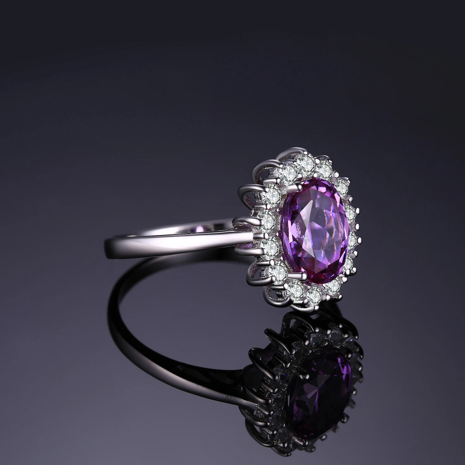 Jewelrypalace Принцесса Диана Уильям Кейт Миддлтон 3.2ct создан Александрит кольцо с сапфиром стерлингового серебра 925 Красивые ювелирные изделия