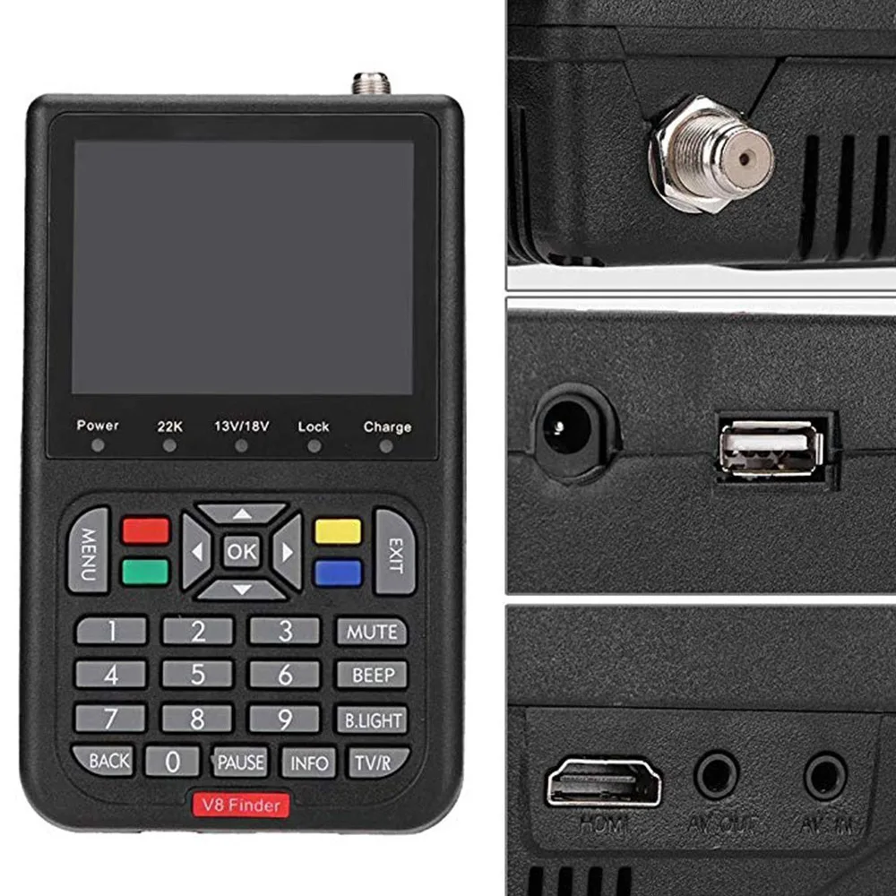 Satxtrem V8 Sat Finder Digital HD 1080P DVB S2 H.264 3.5" LCD Built-in Battery Uydu Sinyal Bulucu Satelite Finder Receptor