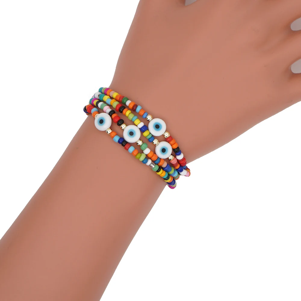 

Evil Eye Beads Colorful Beaded Link Sunglasses Chains Necklace Reading Glasses Cord Holder Strap Rope for Face Mask Head Band