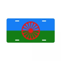 gypsy flag roma flag pattern aluminum license plate frame suitable for most car models 15x30cm
