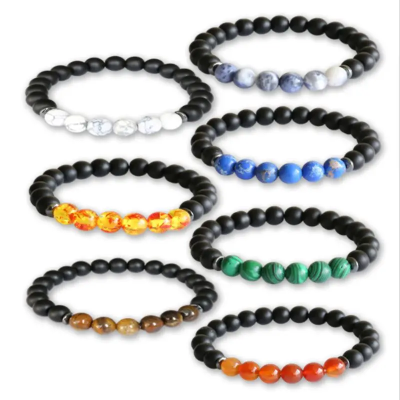 

Men Bracelet on Hand 8mm Natural Stone Bracelet Couple Bracelet Crystal Beads Bracelets for Men Women Jewelry for Women 2021
