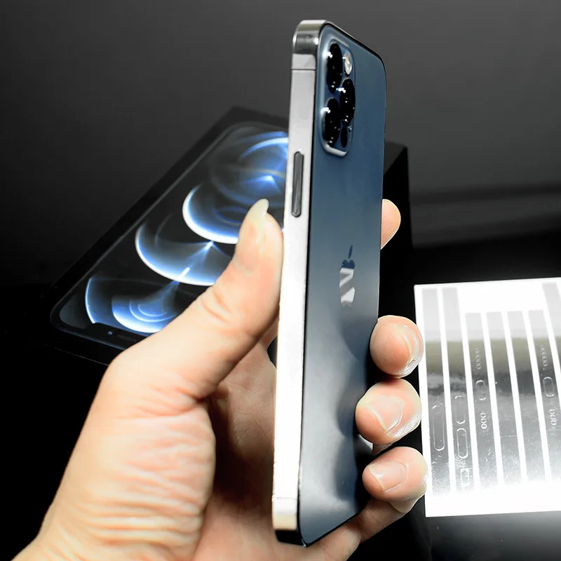 Dropshipping Electroplating Mirror Frame Film For iPhone 14 12 13 Pro Max 14Pro Mini 12Pro Back Patch Color Side Border Sticker