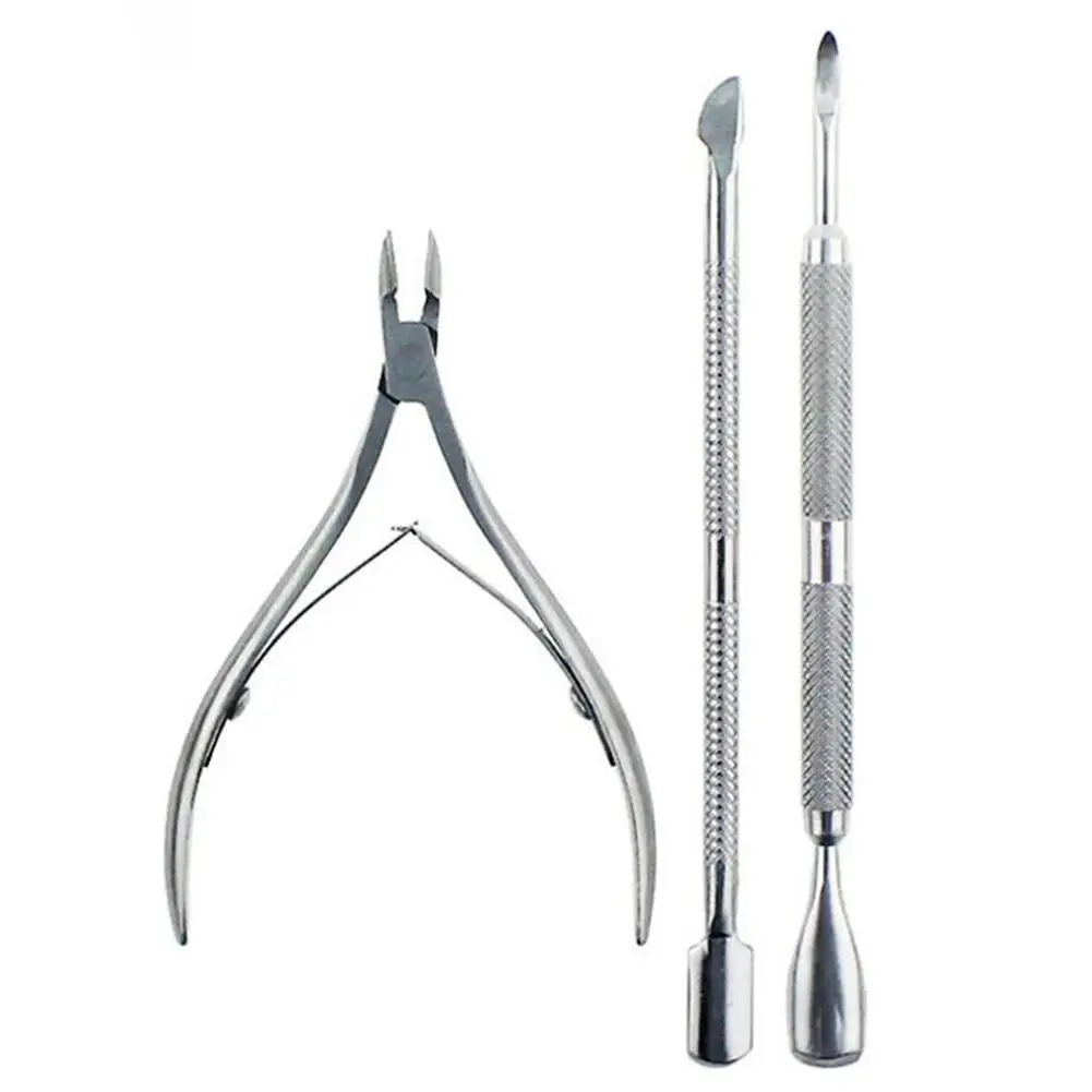 

BellyLady 3 шт./компл. маникюрные инструменты для ногтей комплект Нержавеющая сталь кутикулы толкатель кусачки триммер маникюрные ножницы