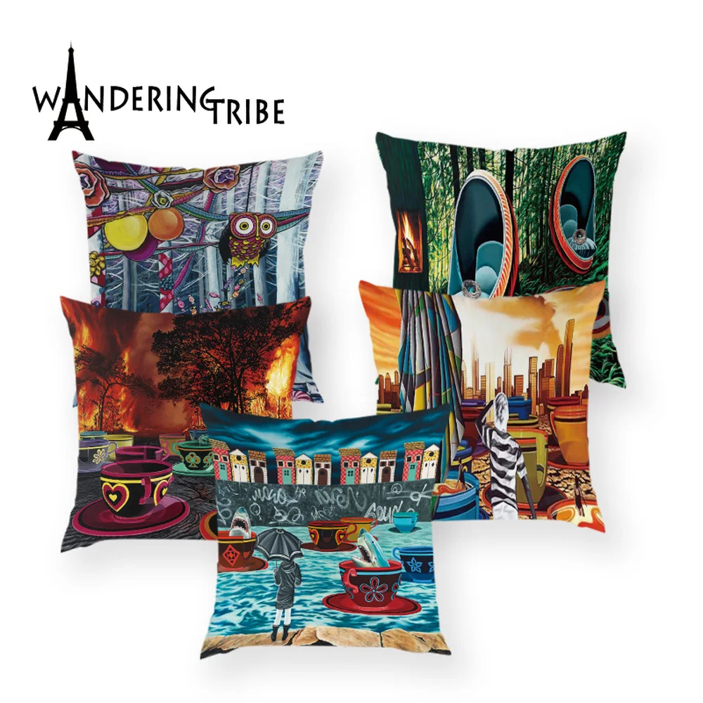 Красочные джунгли подушки Чехол абстрактные тропические Наволочки полиэстер