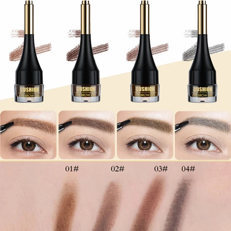 

Cosmetics 4 Color Eyebrow Cream Enhancer Long-lasting Waterproof Air-cushion Dye Eye Brow Gel Brown Tinted Liquid Eyebrow pencil