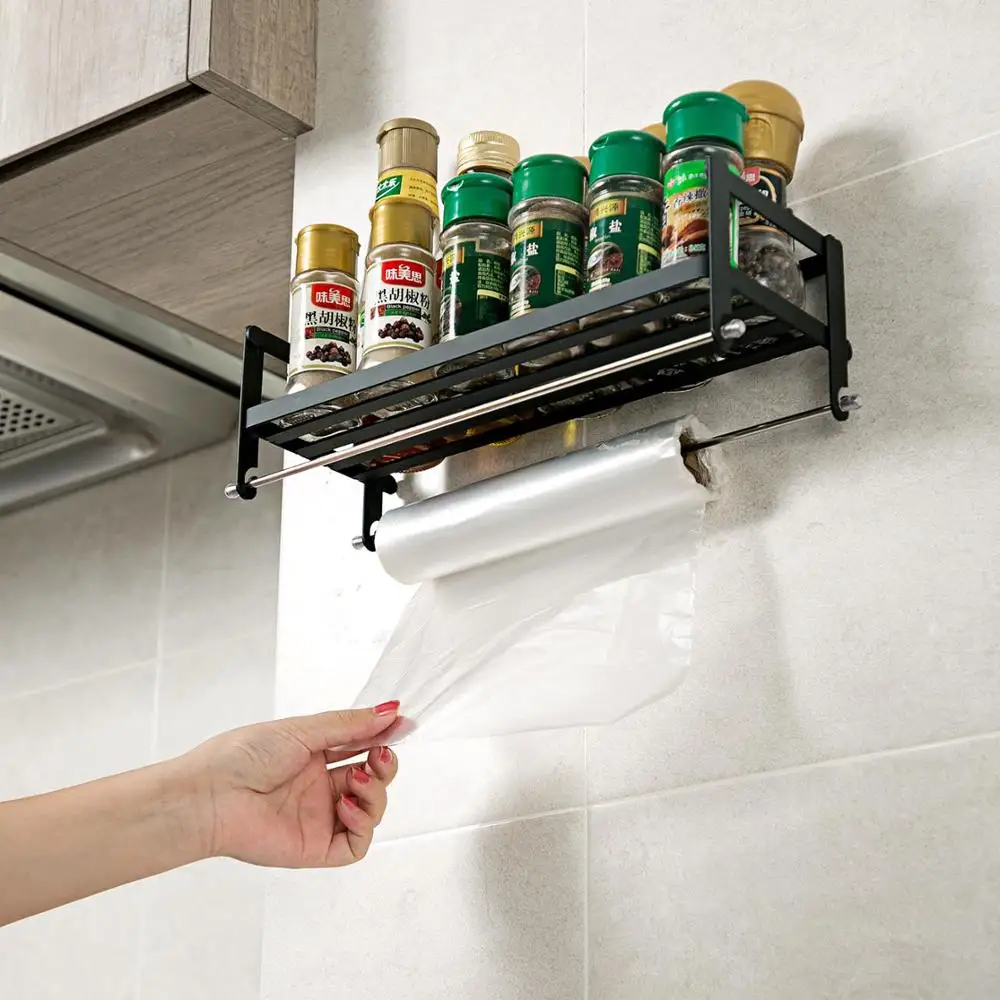 Кованая Железная ванная настенная вешалка для кухни Бесплатная Пробивка приправ