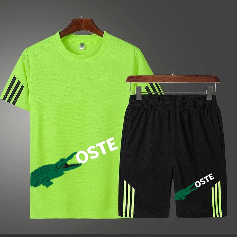 

New men's sports suit summer shorts + men's T-shirt sports shirt casual wear sportswear two-piece fashion men's clothing
