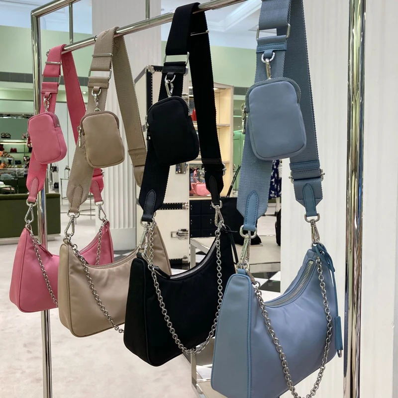 Женская многофункциональная сумка FANSU легкая нейлоновая цепочка 3 в 1 с одним