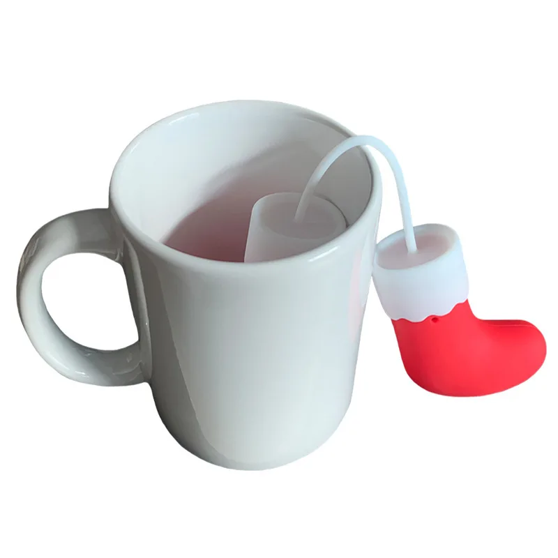 

1PC Christmas Stocking Shaped tea infuser tea strainer Spice Filter tea accessories for Christmas decoration kitchen accessories