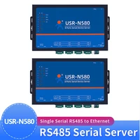 2pcs usr n580 industrial serial ethernet converter 8 serial port rs485 serial device server support modbus rtu to tcp ethernet