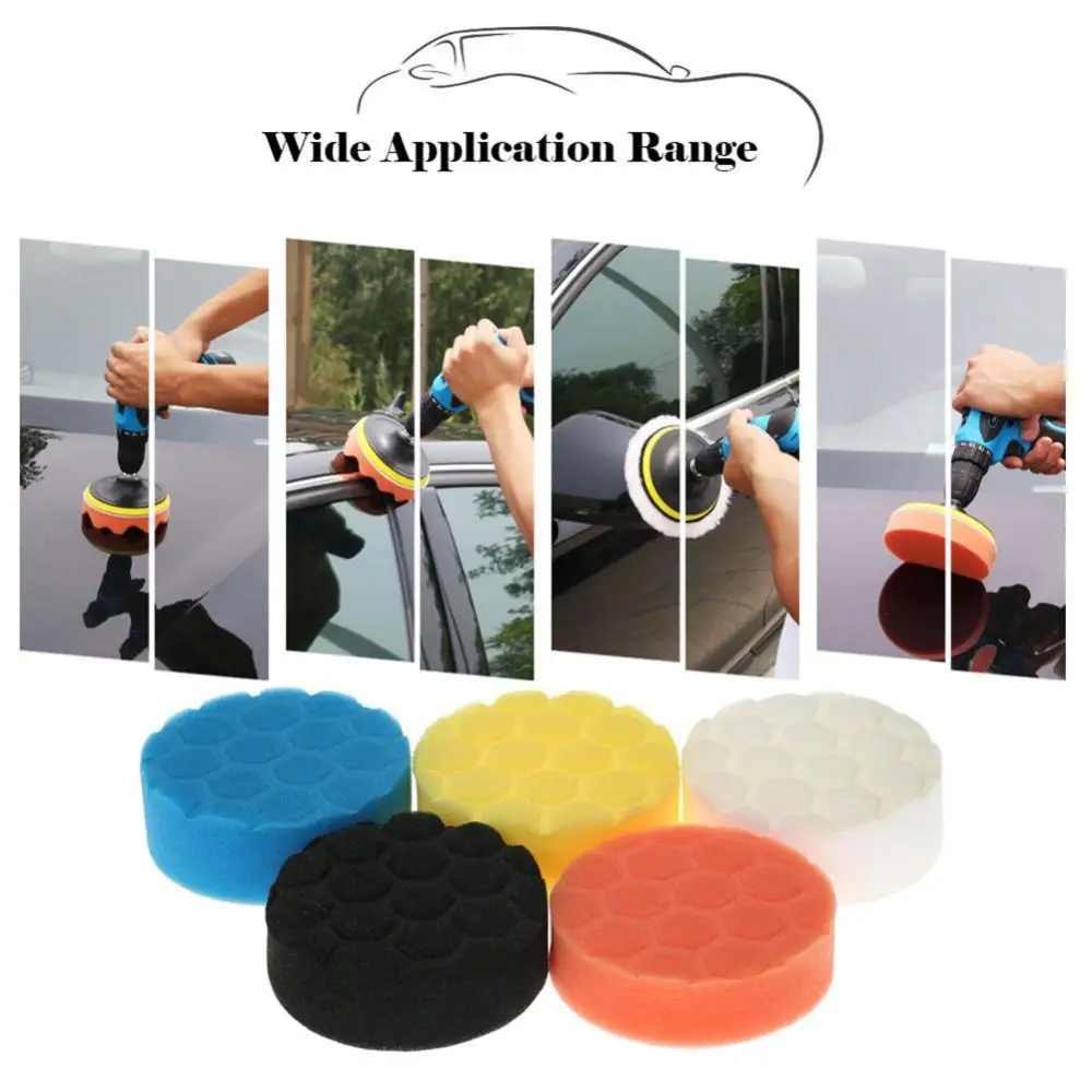 

35% Hot Sales!!! 5Pcs 3Inch Car Polishing Pads Waxing Buffing Sponge Car Sander Sealing Glaze