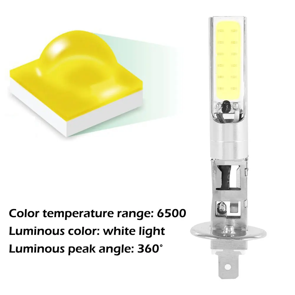 2 шт. H1 светодиодный фары лампы для вождения автомобиля Супер яркий белый COB