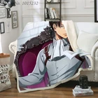 Одеяло с забавными персонажами из аниме атака на Титанов, одеяло с 3D принтом, шерпа на кровати, домашний текстиль, сказочный стиль