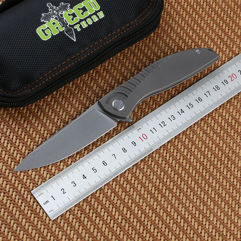 Лезвие Green thorn neon R20 D2 + TC4 титановый практичный нож для кемпинга фруктов складной